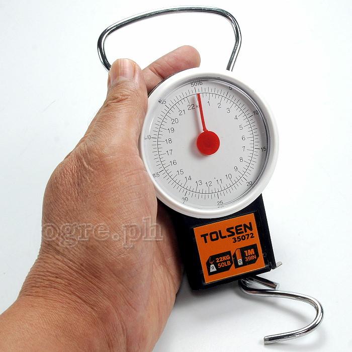 TOLSEN 50lbs 22kg Portable Travel Baggage Luggage Bag Scale Measuring Tape