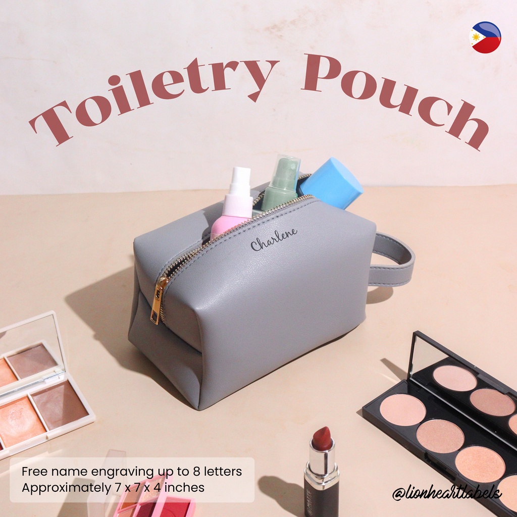 PREMIUM Personalized Toiletry Pouch Gold Metal Zipper Kit Organizer ...