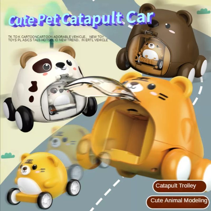 Cute Animal Catapult Car Children'S Toy Inertia Pull Back Cars Early ...