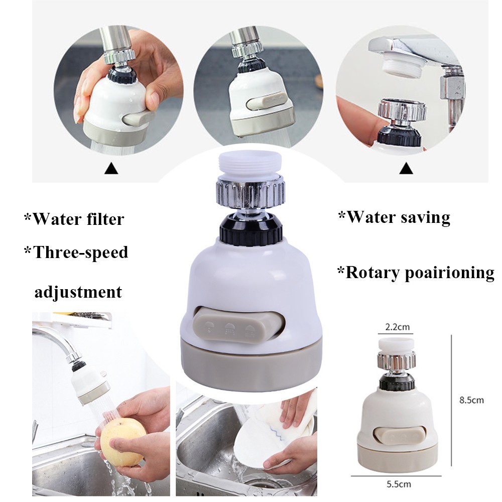 360 Degree Swivel Faucet Aerator Water Saving Kitchen Tap Head High