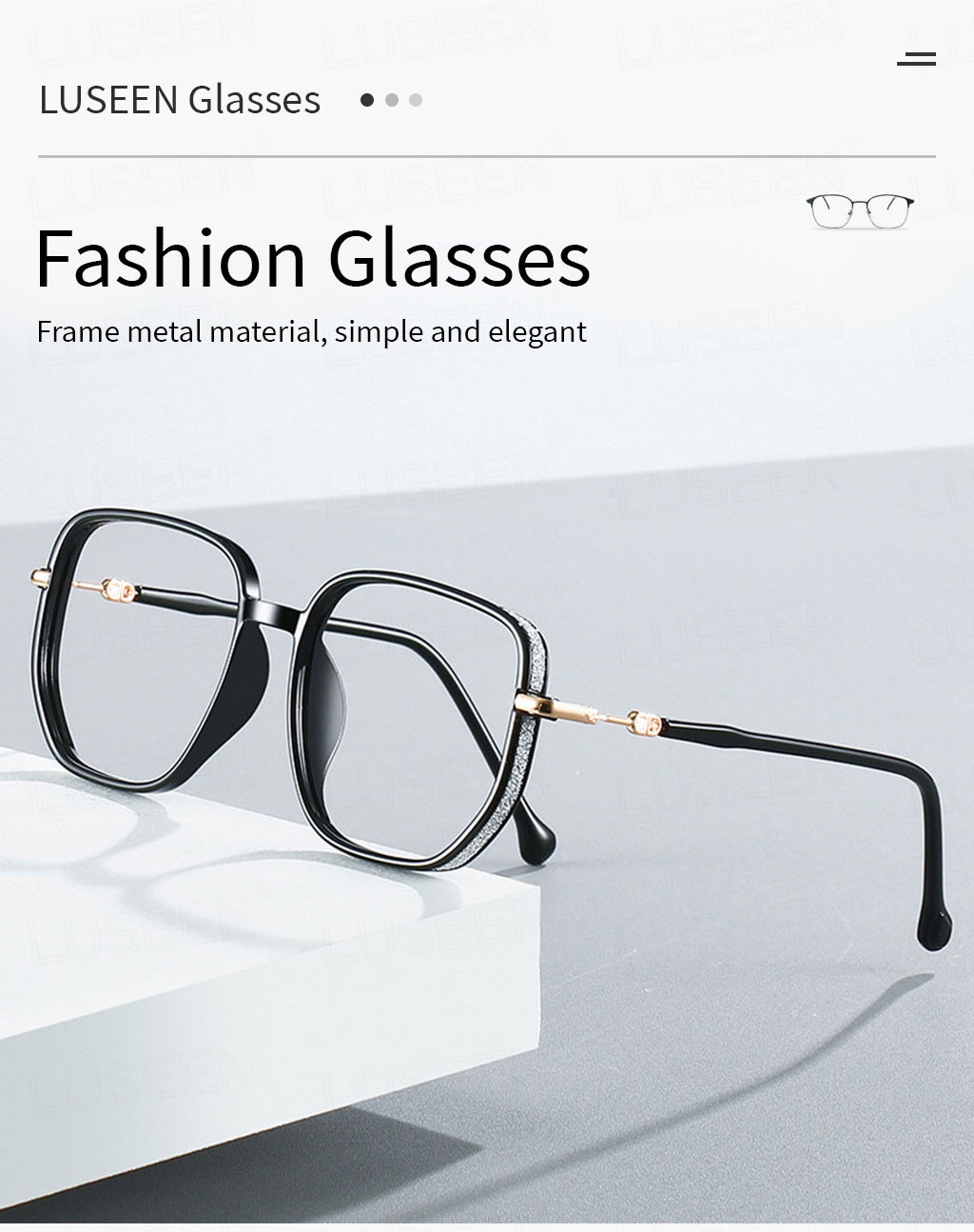 Luseen Photochromic Anti Radiation Eyeglass For Woman Men Tr Eyeglass Frame Replaceable Lens 5378