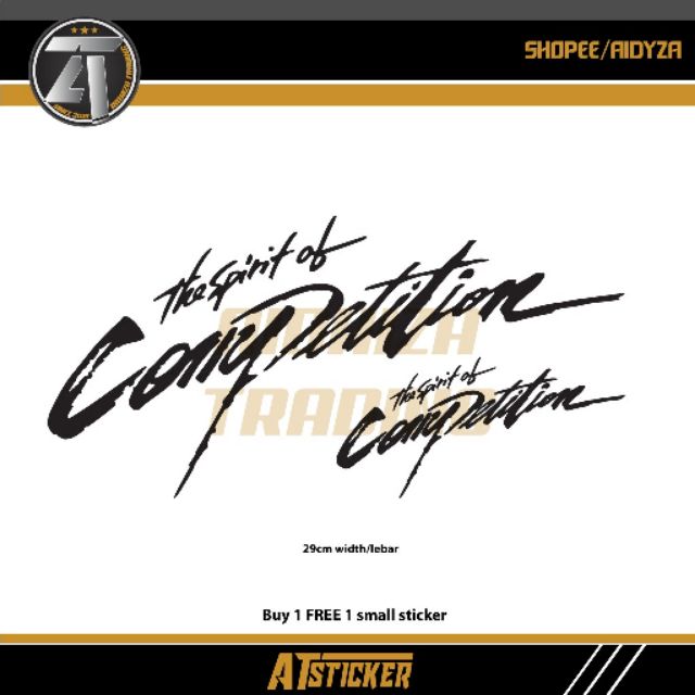 Sticker Spirit of Competition Stiker Kereta Stiker Cutting | Shopee ...