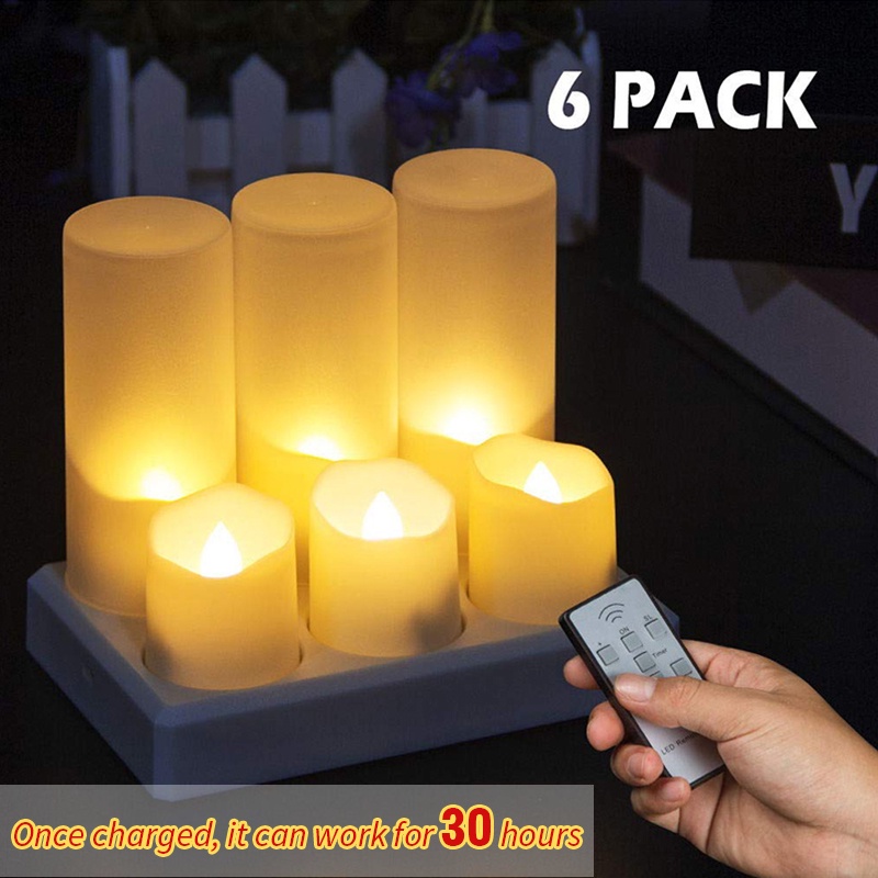 Rechargeable LED Electric Candle Light Flameless Flashing Home Dinner