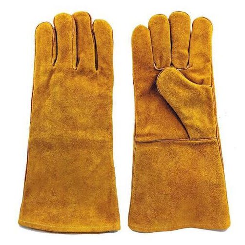 High Temperature Resistance 1 Pair Welding Leather Gloves 25 cm ...