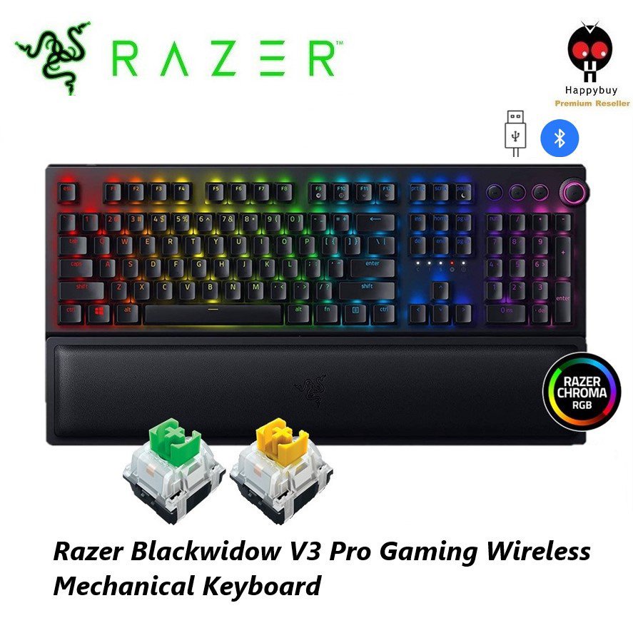 Razer Blackwidow V3 Pro Gaming Wireless/Bluetooth Mechanical Keyboard ...