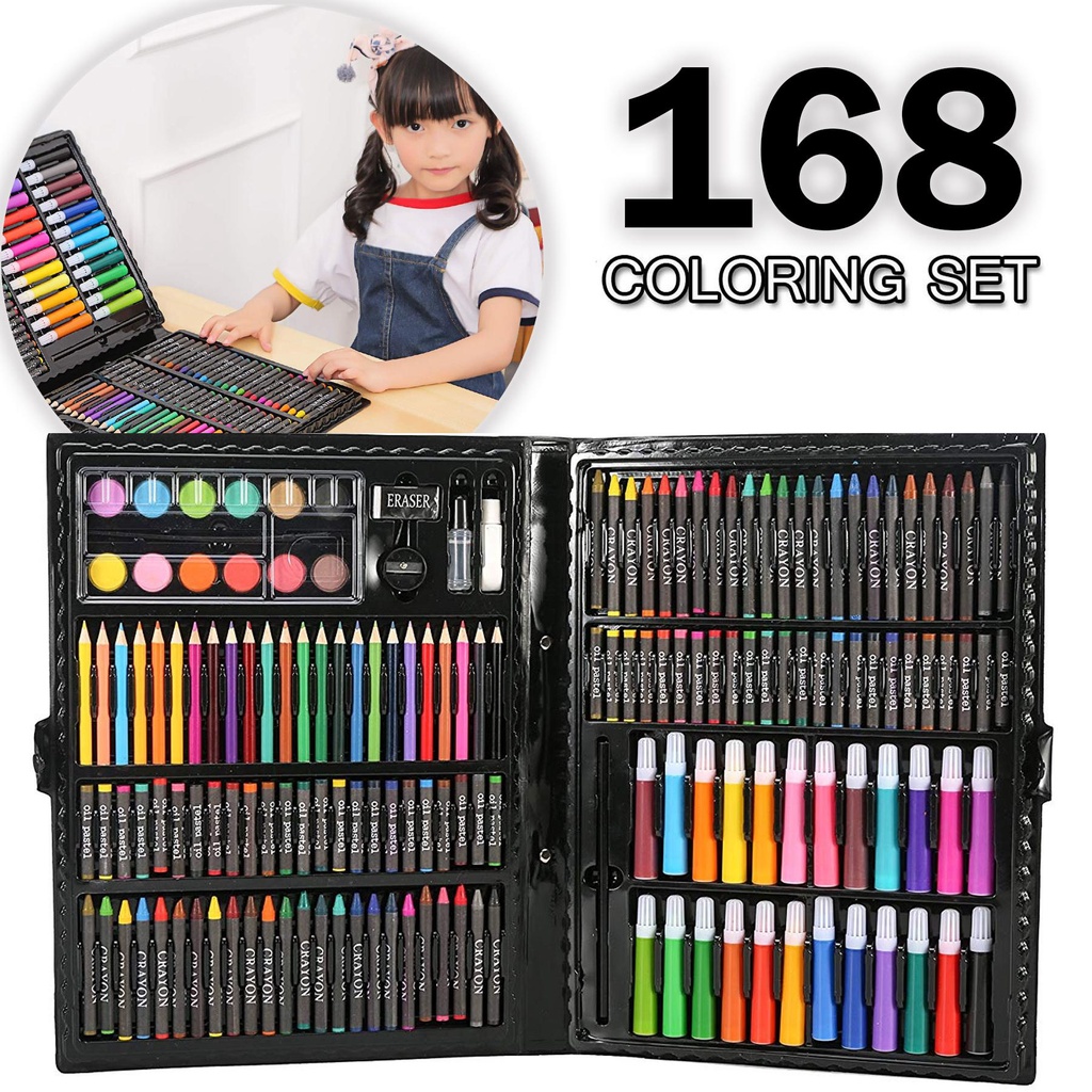 168 PCS Kids Super Mega ART Coloring Set