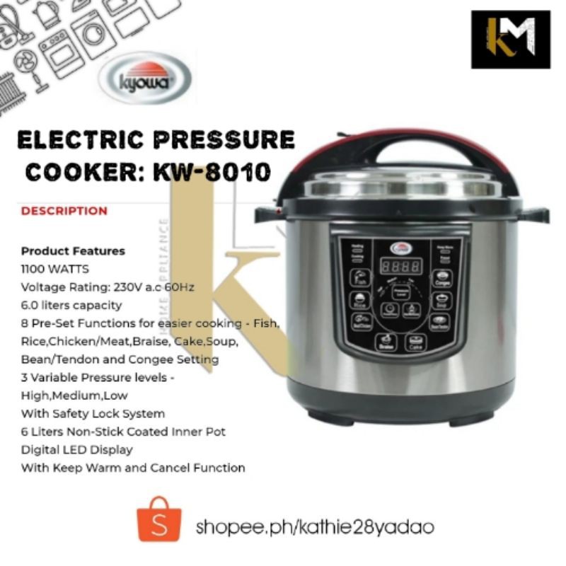 KW8010 Kyowa Electric Pressure Cooker Shopee Philippines
