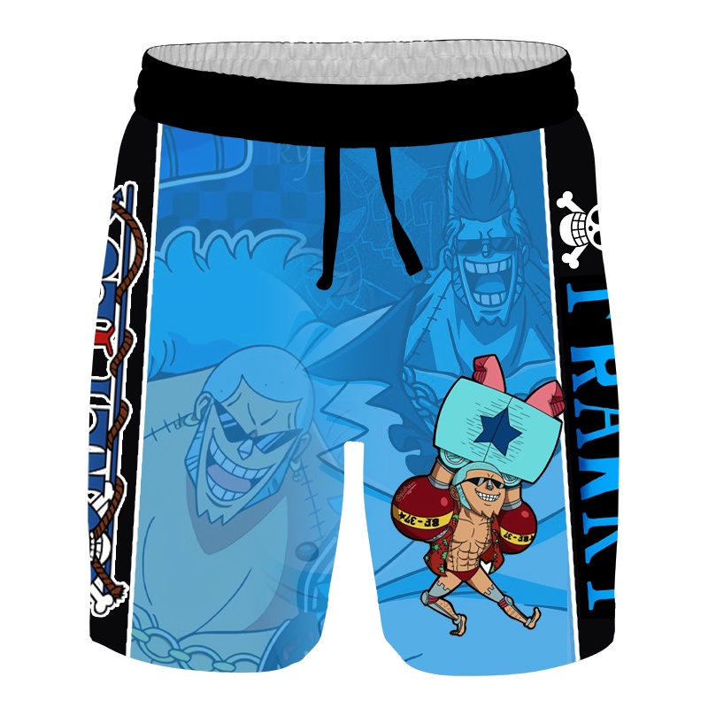 One Piece 3D Printed Shorts Fashion Cartoon Swimwear Beachwear Belt ...