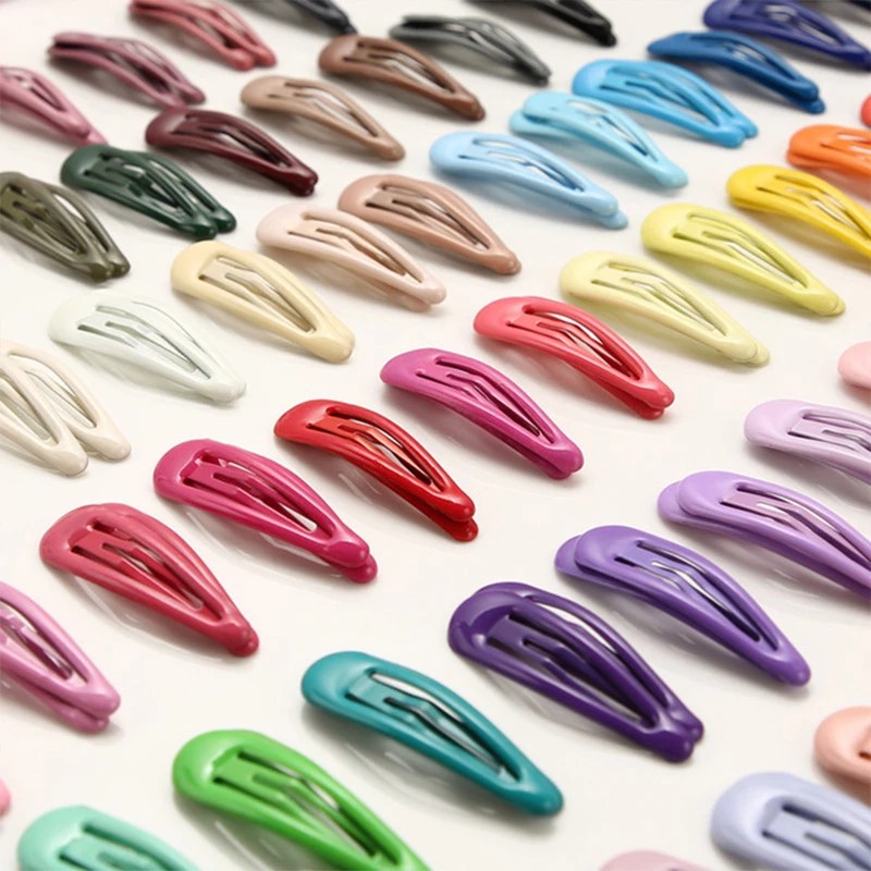 40 Pcs Girl Women Colorful Water Drop Clips/ Colorful Metal Barrettes