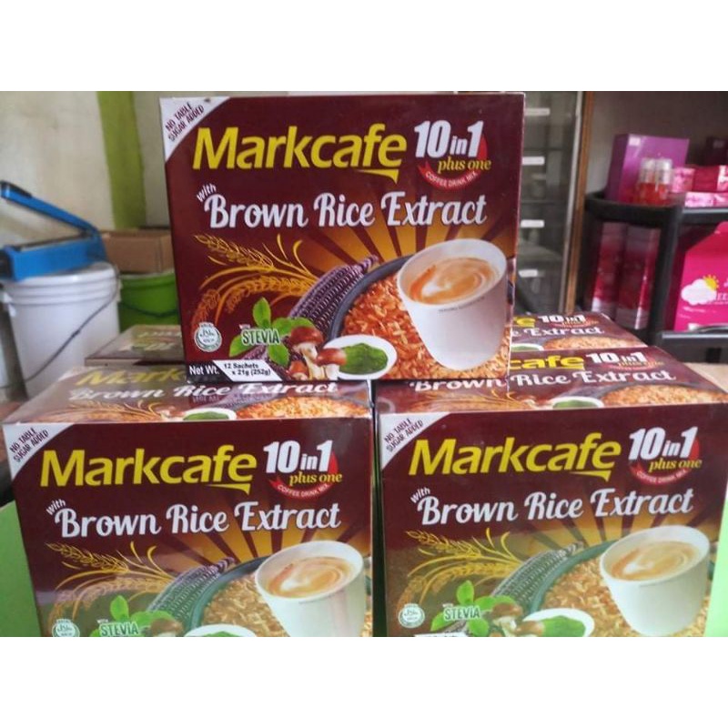 Markcafe 10n1 Brown Rice extract 12 sachet per box | Shopee Philippines
