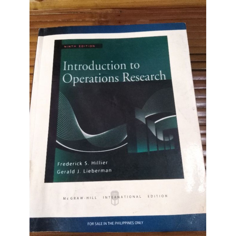 Introduction To Operations Research 9th Edition By Lieberman(used ...