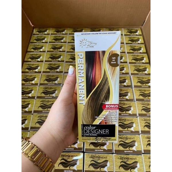 Merry Sun Permanent Hair Color Light Ash Blonde Shopee Philippines 5006