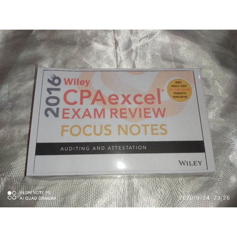 Wiley CPA 2016 Focus Notes FAR, MAS, AFAR, AUDITING CPA Licensure