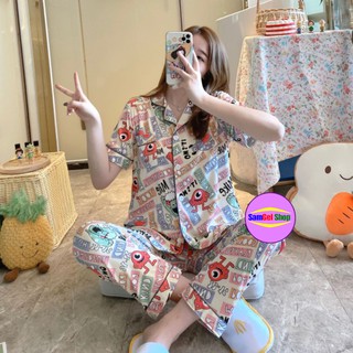 Silk Pajama Terno Long Pants Sleepwear Set Korean Home Wear Lounge Wear  Women Lingerie Clothing