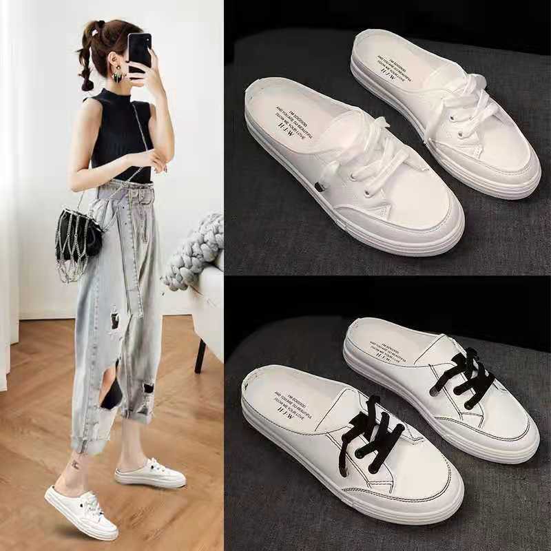 womens white mule sneakers