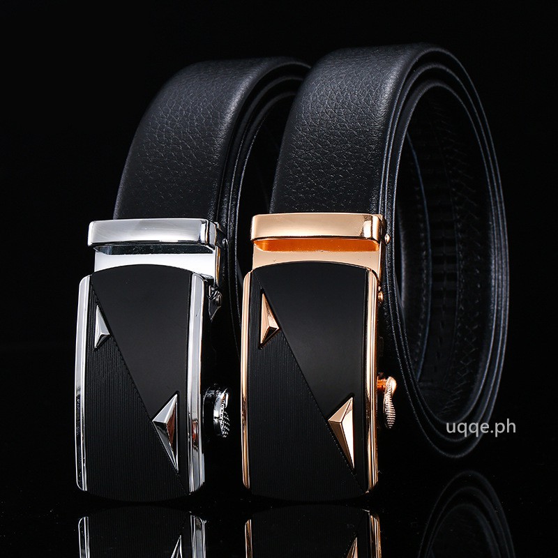 Belts #ZB -Men's Automatic Buckle Leather Belt | Shopee Philippines