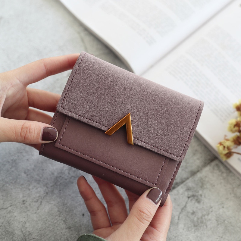  Wallet Simple Square Women's Wallet Short Buckle Small Wallet  Mini Coin Purse Female Clutch Card Holder Money Bag (Color : D, Size : 12 *  10cm) : Clothing, Shoes & Jewelry