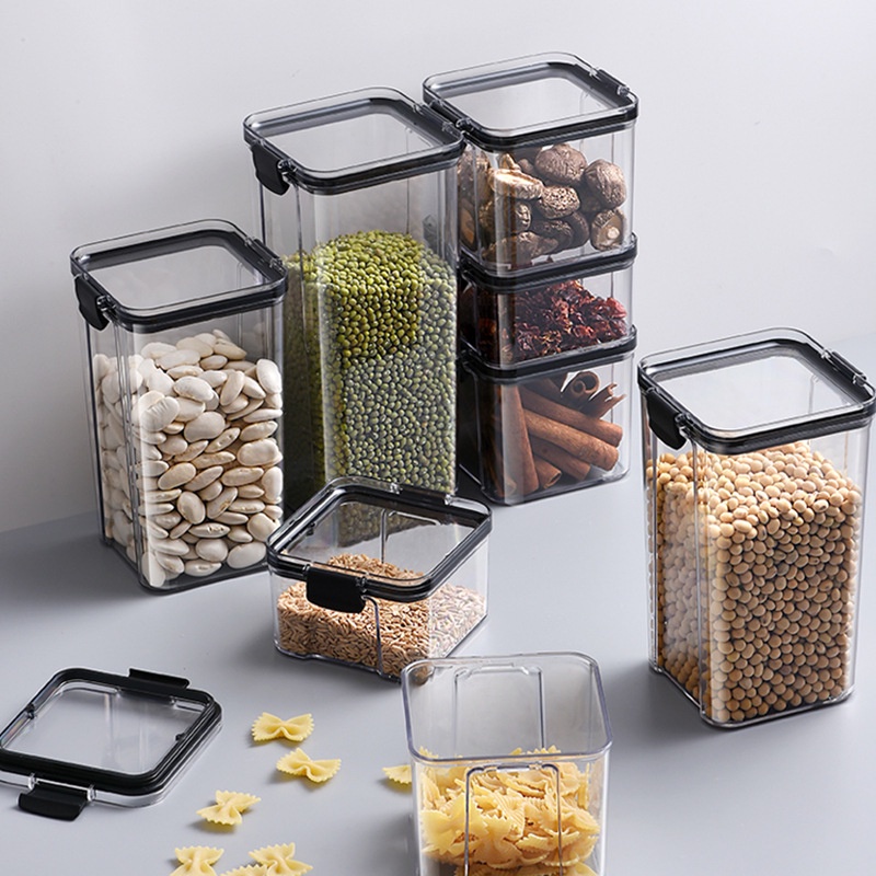 LIGHTING -Kitchen Food Storage Plastic Jar Container Buckle Closed ...