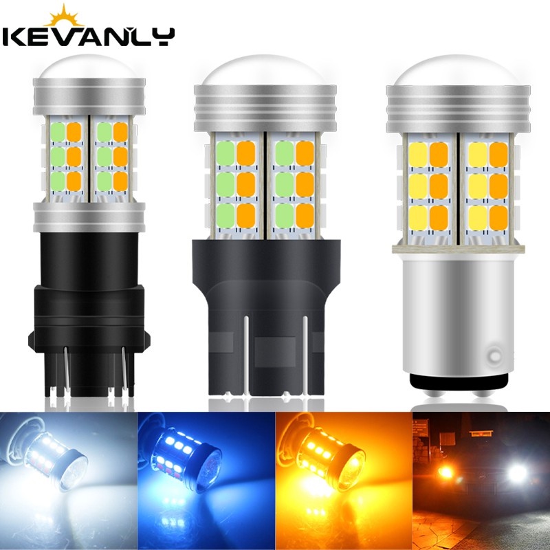 2PCS 1157 BAY15D T20 7443 W21/5W T25 3157 Dual Color Car Led Bulb Car ...