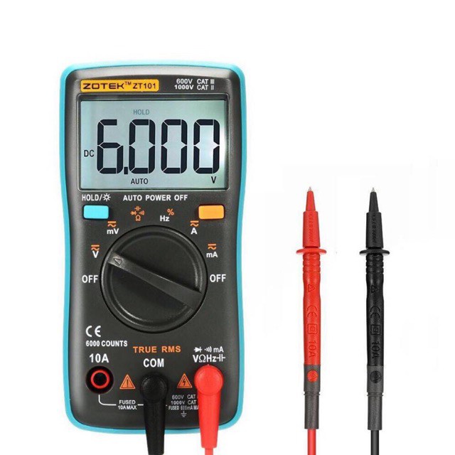 ZT102 Digital Multimeter,Portable 6000 Counts Auto Ranging Multi Tester