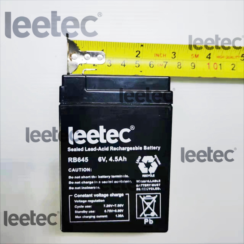 Rechargeable Battery Sealed Lead-Acid 6V 4.5Ah-B LEETEC RB645 | Shopee ...