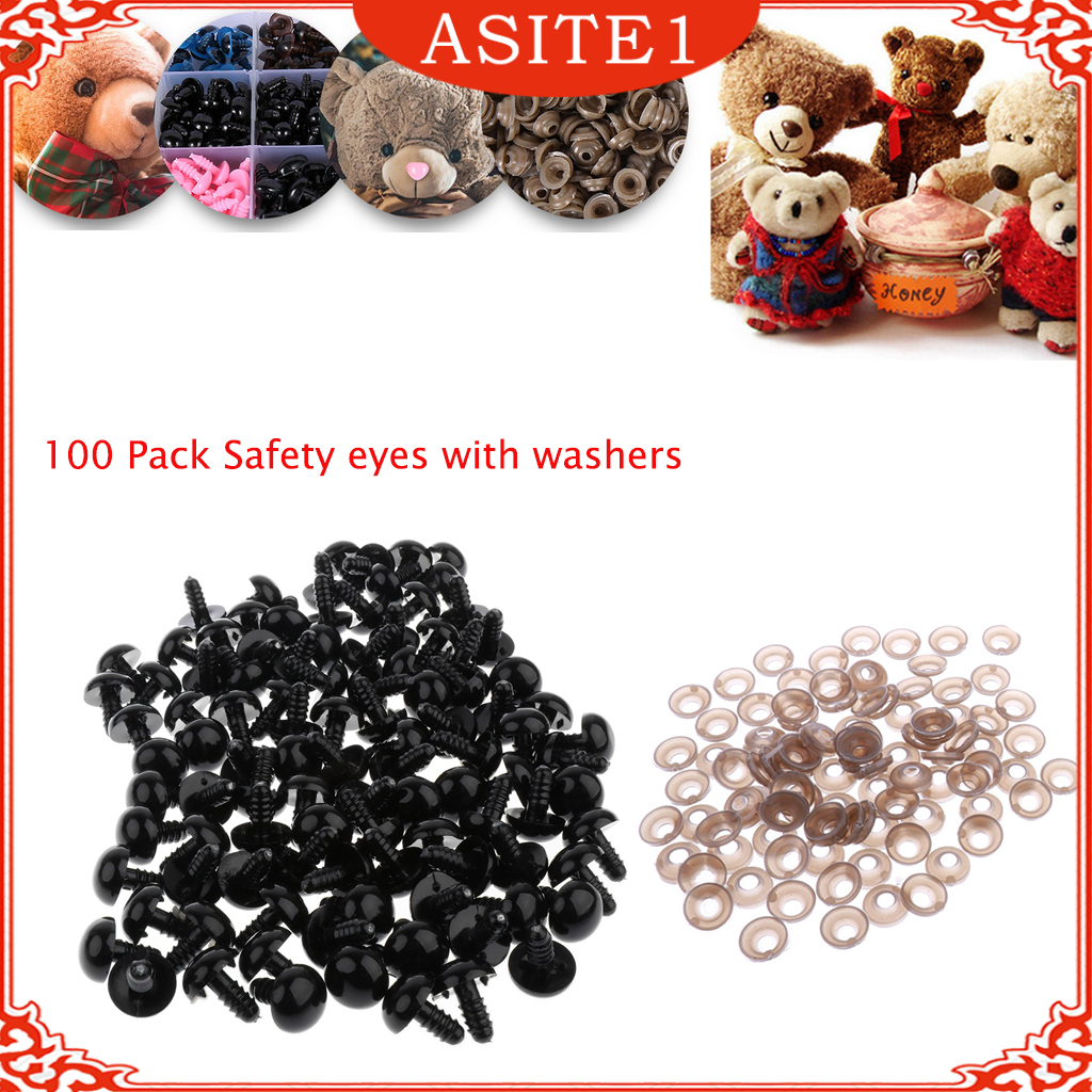 Pack Of 100 Safety Eyes With Washers Stuffed Animal Eyes For Diy