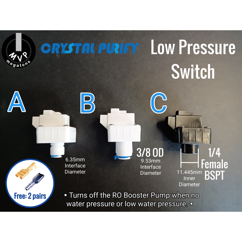 Quick Type  Push To Connect  Low Pressure Switch For Reverse Osmosis Booster Pump Protection  P 1392