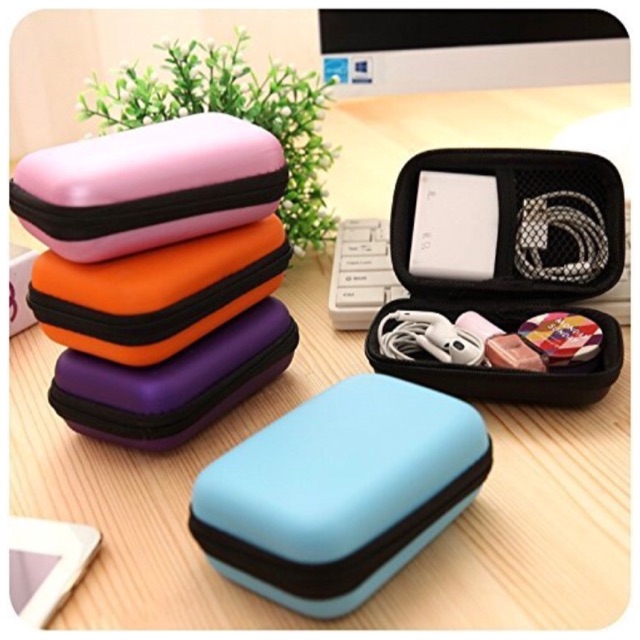 Earphone Storage Box gadget organize Travel Carrying Pouch | Shopee ...