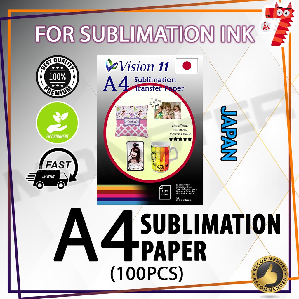 5x Vision Japan Sublimation Transfer Paper A4 (100pcs/pkt) | Shopee ...