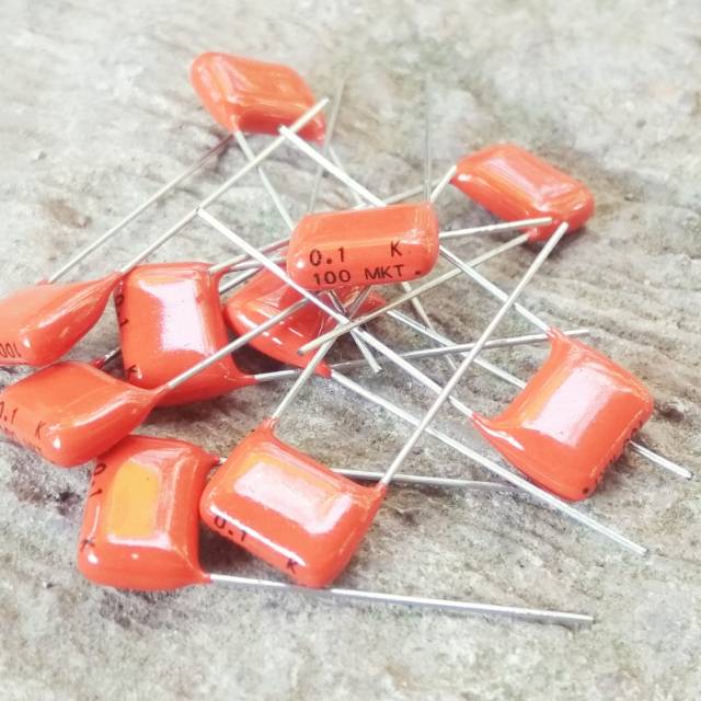 10x Philips MKT Metalized Polyester Film Capacitors – 100nF 250V (0.1uF) – NOS