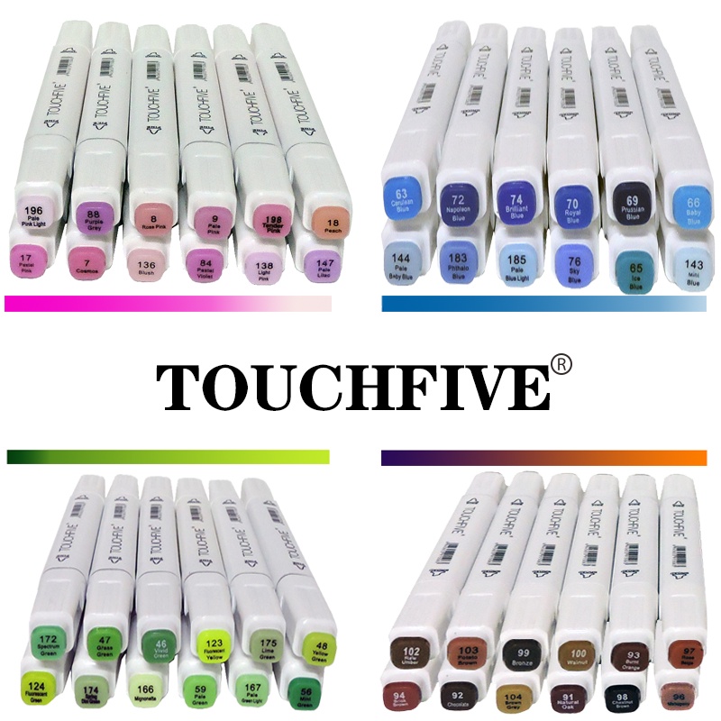 TouchFive 12/24Colors Art Marker Sketch Art Marker Twin Tip Manga ...