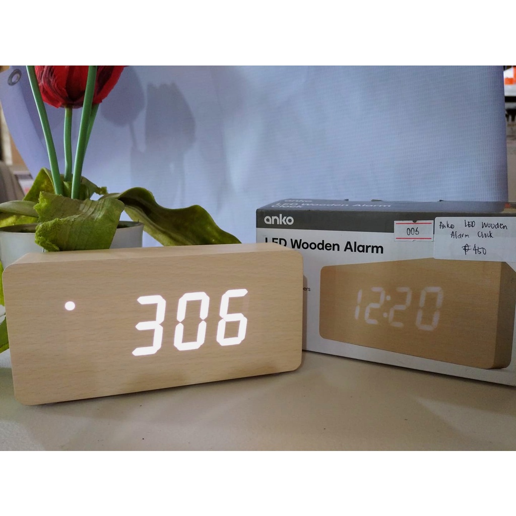 Anko LED Wooden Alarm Clock Shopee Philippines
