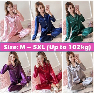 3XL-5XL Big Size 150KG Striped Satin Pajamas Set Men Autumn Spring Long  Sleeve Blouse and Pants Slik Night Wears for Man Pijama