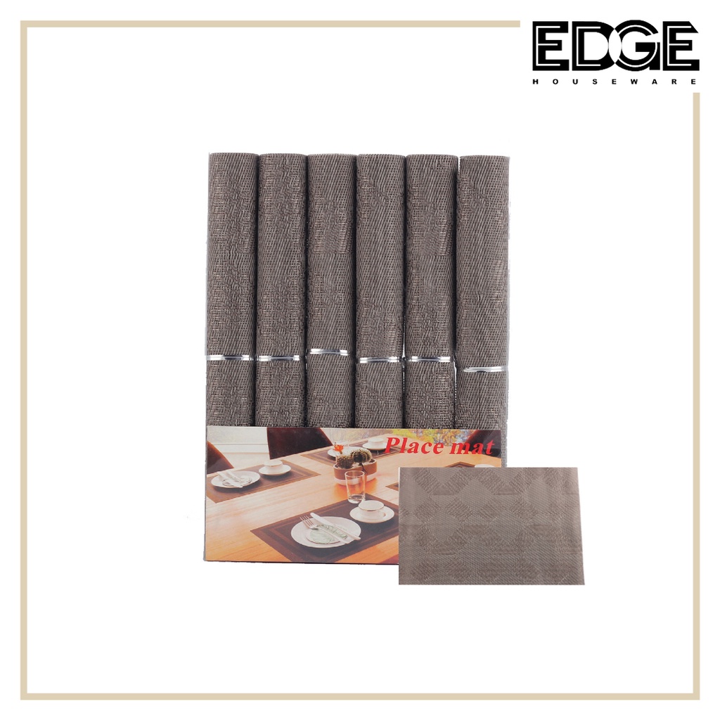 Edge 6 Pcs Placemat PVC Placemats Stain Resistant Washable Place mat
