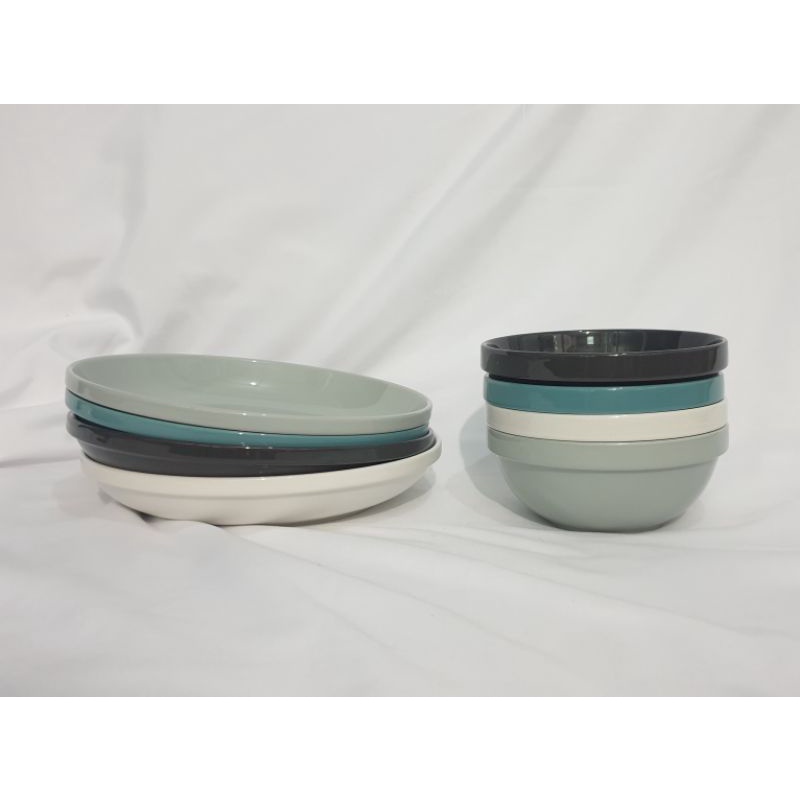 Aesthetic Neutral Stackable bowl and plates Ceramic pasta plates noodle