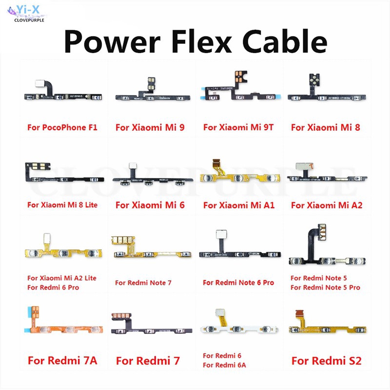 Power Volume on off up Flex Cable For XiaoMi Mi 9T 9 8 A1 A2 Lite Redmi