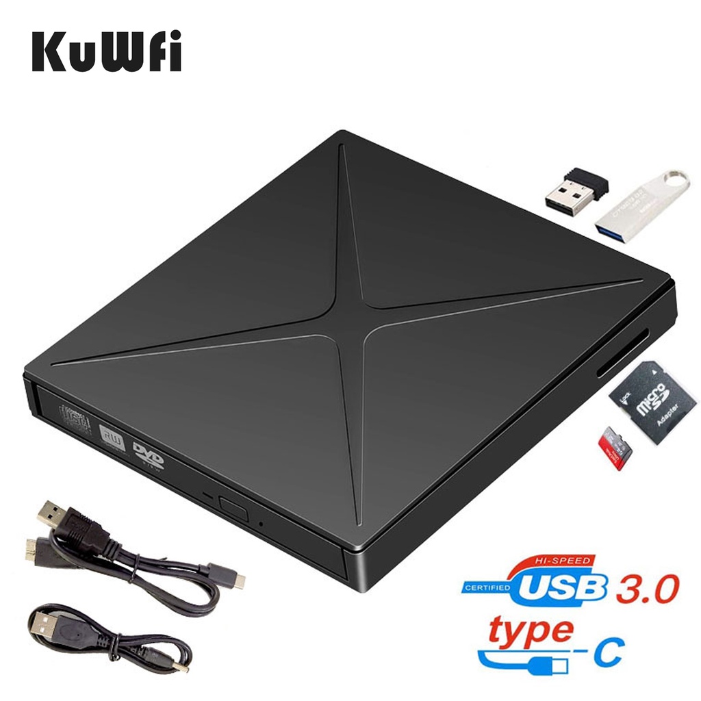 External DVD Drive USB 3.0/Type C Optical Drive portable DVD RW CD