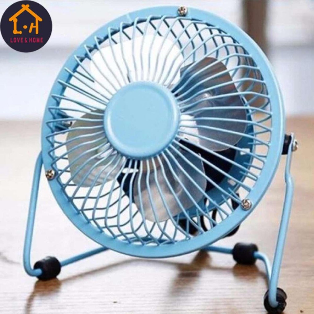 Metal Desk Fan-Glamouric Small Table Fan 4 Inch Mini Portable Size USB