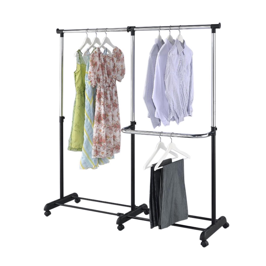 Home Innovative Garment Rack Extended Single in Black with Silver 208 ...