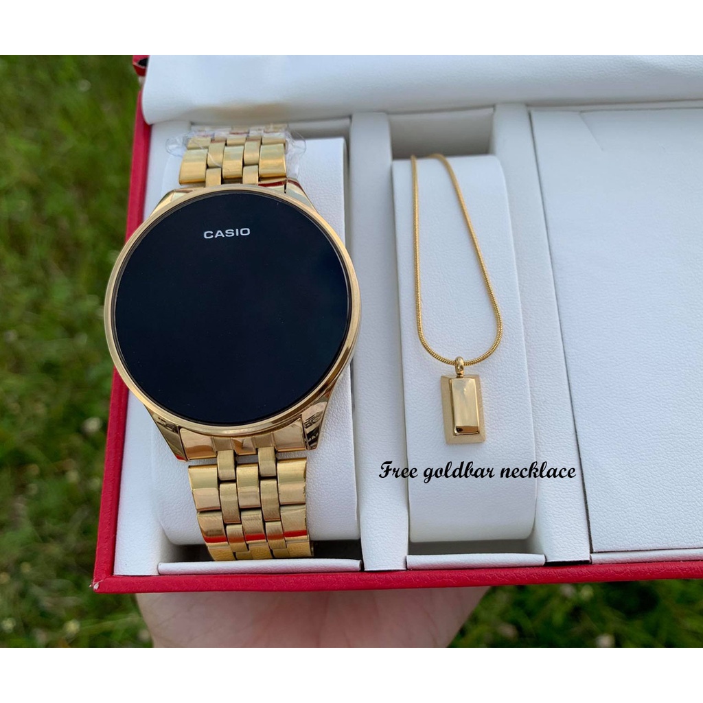 Round Casio Touch Watch with free assorted necklace