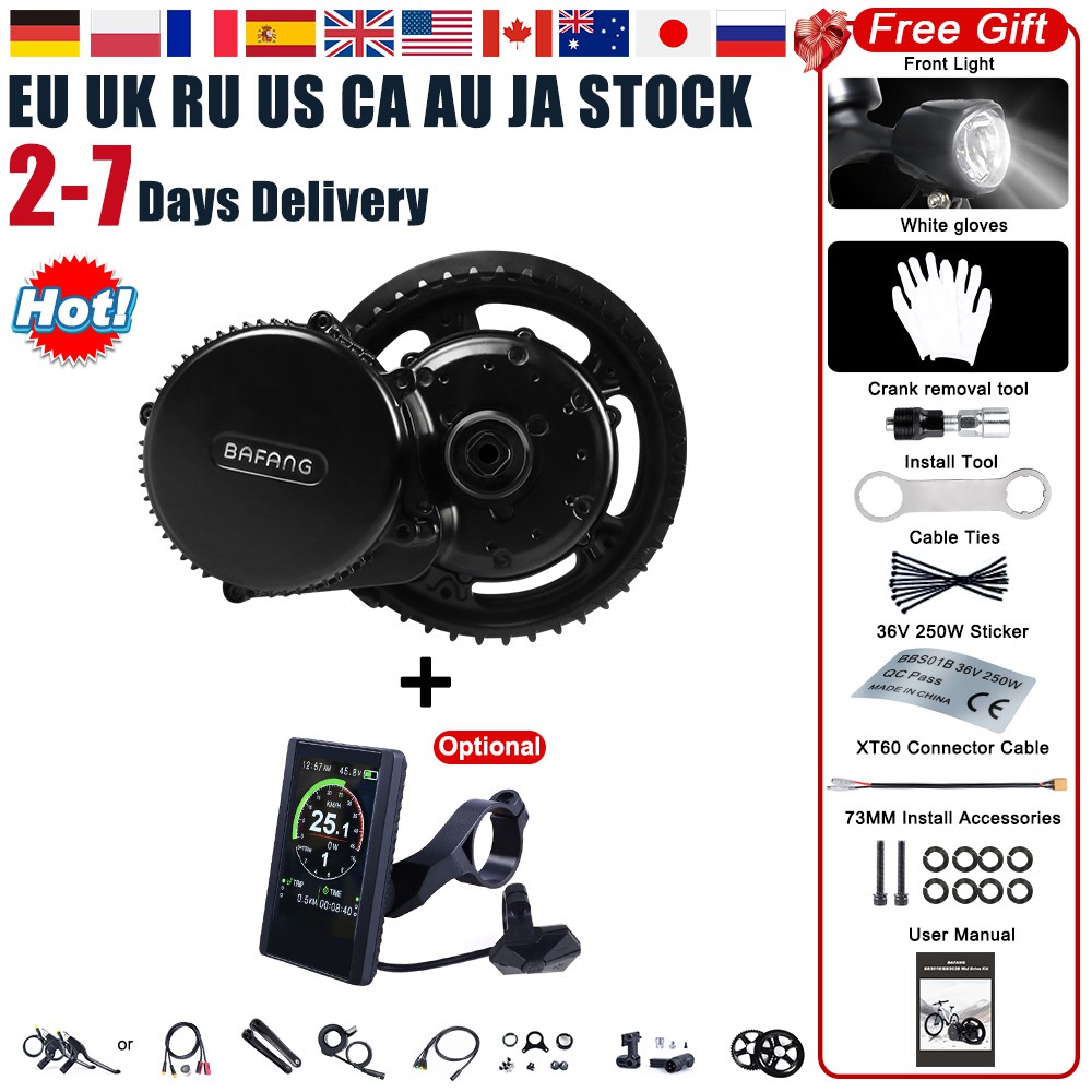 Image showcasing Bafang BBS02B 36V 500W Mid Drive Motor Bike Electric Bicycle Conversion ...