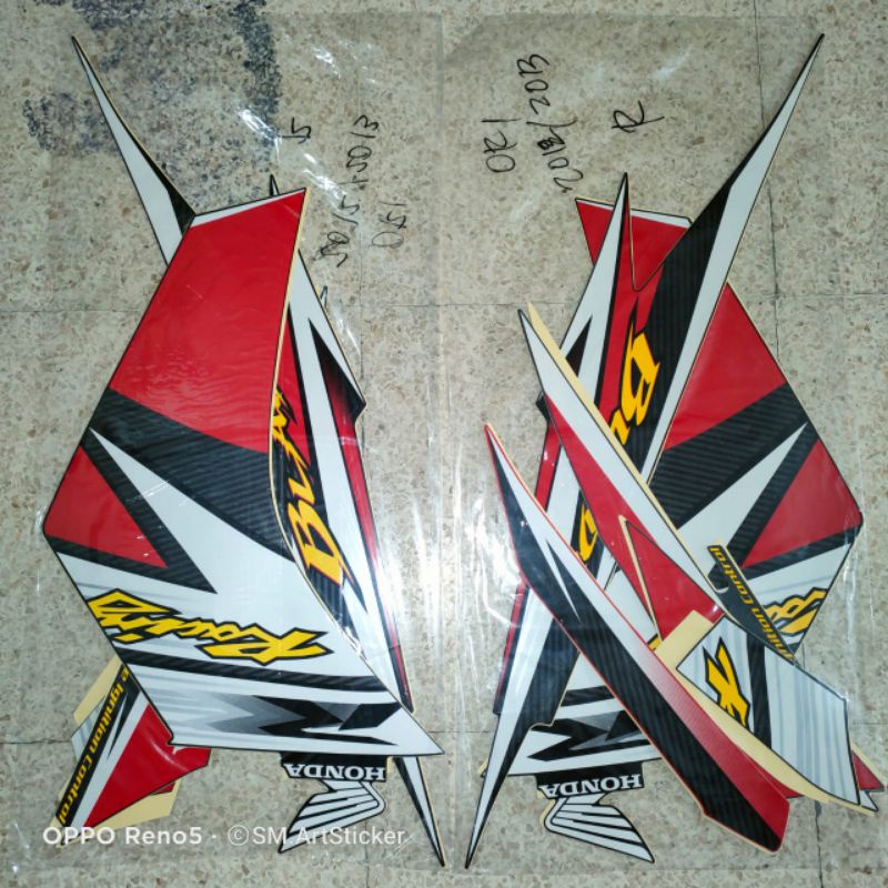 HITAM MERAH Striping honda blade 2013 black and red original blade 2013 ...