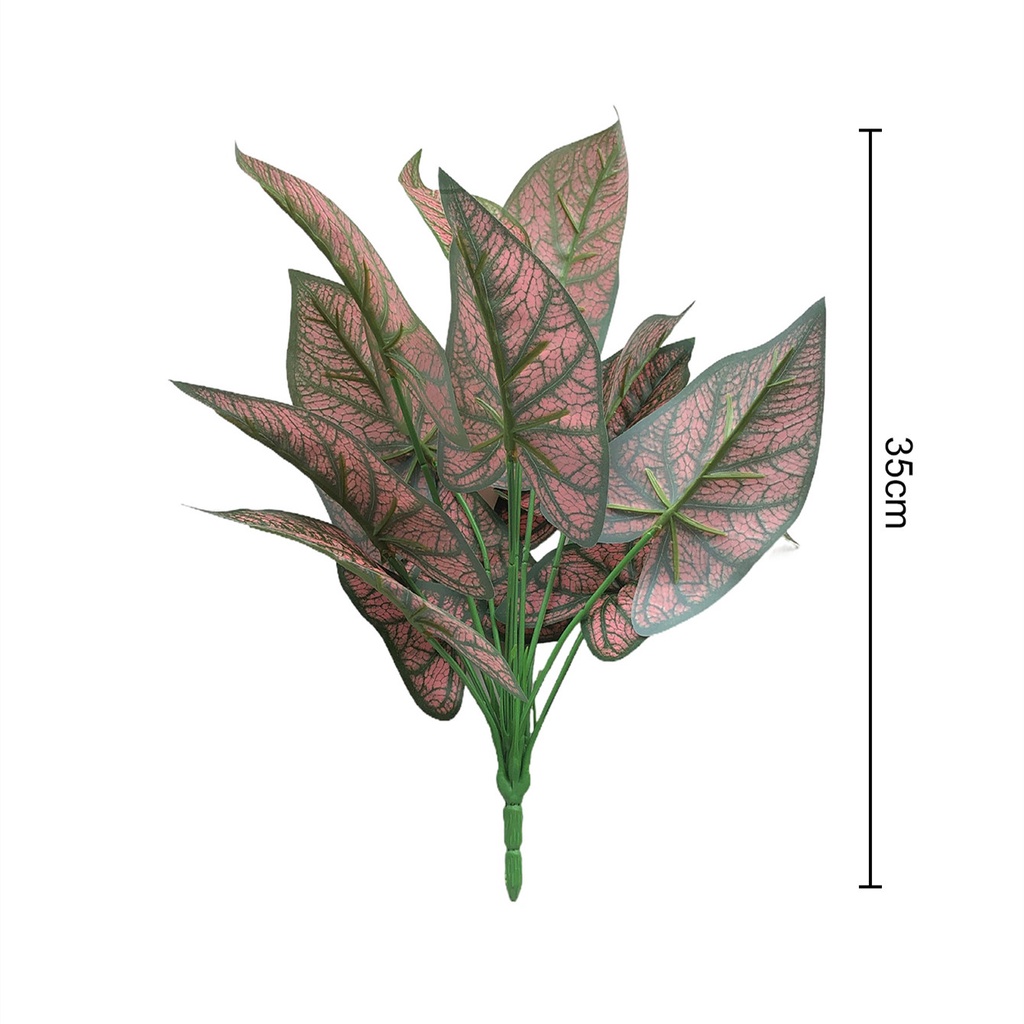 12 Heads Artificial leaf Artificial Plant Plastic Silk Fake Leaves Home ...