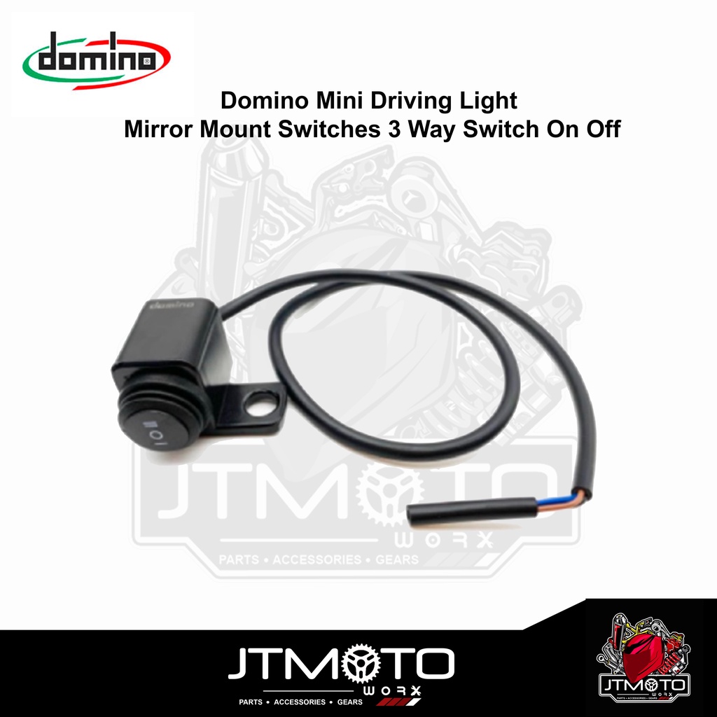 DOMINO MINI DRIVING LIGHT MIRROR MOUNT 3 WAY SWITCH WITH HAZARD ON/OFF