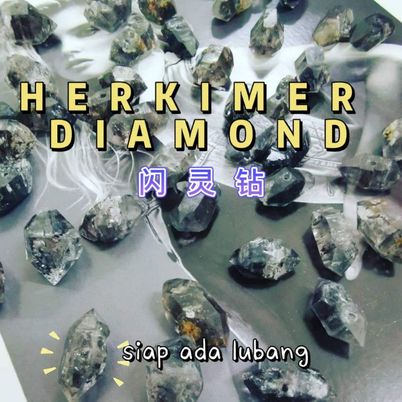 Diy diamond herkimer Stone Ready To Have A Hole In The () | Shopee ...