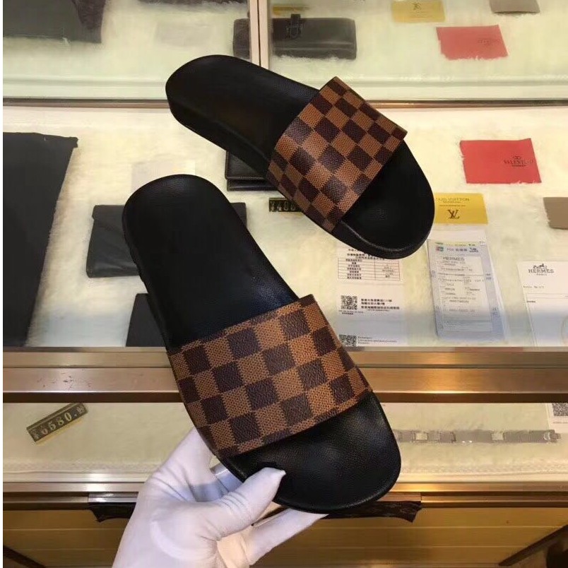 Louis Vuitton Waterfront Mule Slides In Brown And Black - Praise