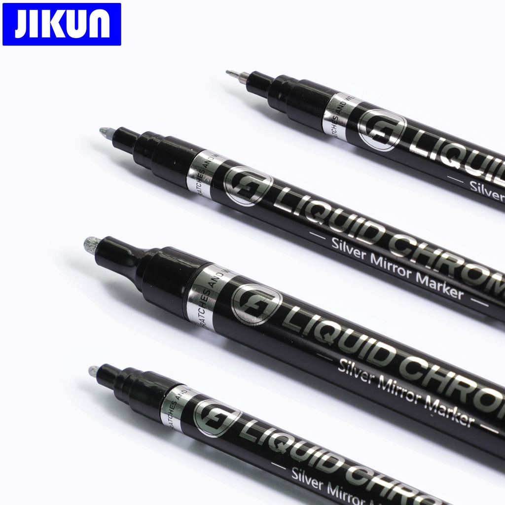 JIKUN Chrome Mirror Marker Pen DIY Reflective Liquid Paint Pens Silver