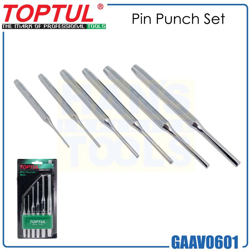 6PCS Pin Punch Set - TOPTUL The Mark of Professional Tools