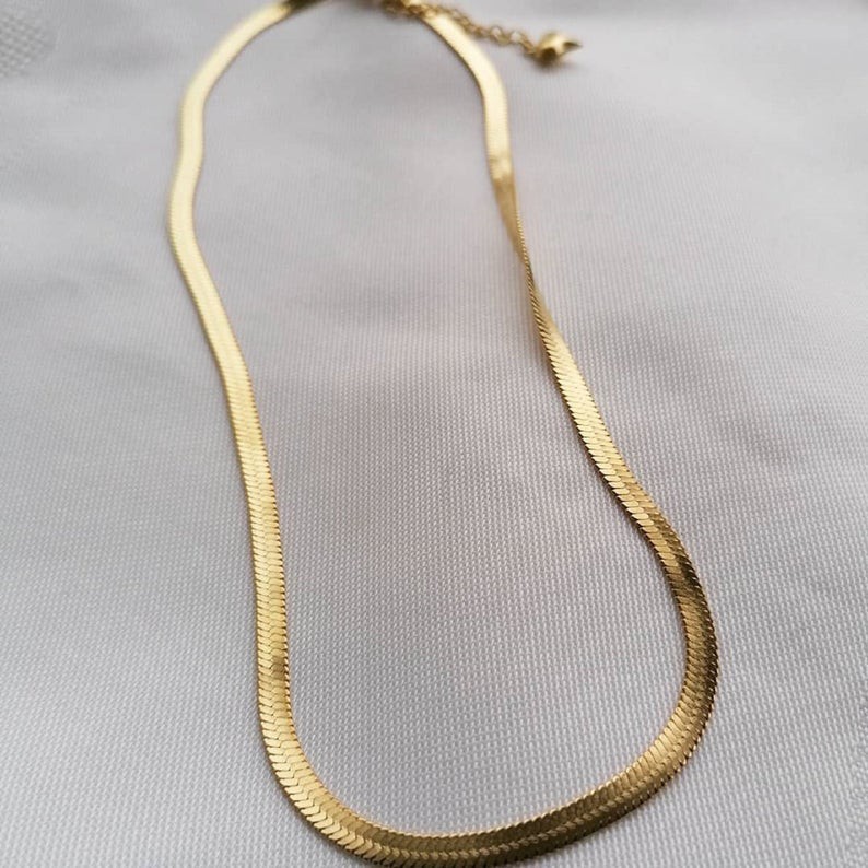 Snake Chain, 18k Saudi gold necklace, Necklace For Men, Gold Plated Necklace,  24 Inches