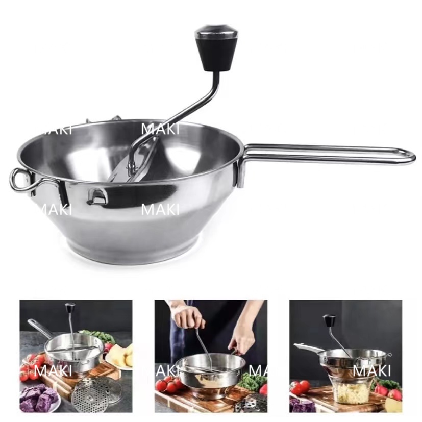 Ricer For Mashed Potatoes Stainless Steel Rotary Potato Masher ...